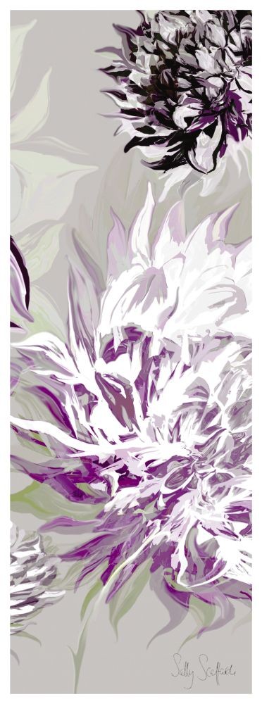 Sally Scaffardi, Purple Allure Iii (Blumen, Floral, Blüten, purpurne Velockung, Wohnzimmer, Schlafzimmer, Malerei, bunt)