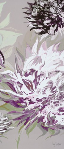 Sally Scaffardi, Purple Allure III (Blumen, Floral, Blüten, purpurne Velockung, Wohnzimmer, Schlafzimmer, Malerei, Wunschgröße, bunt)
