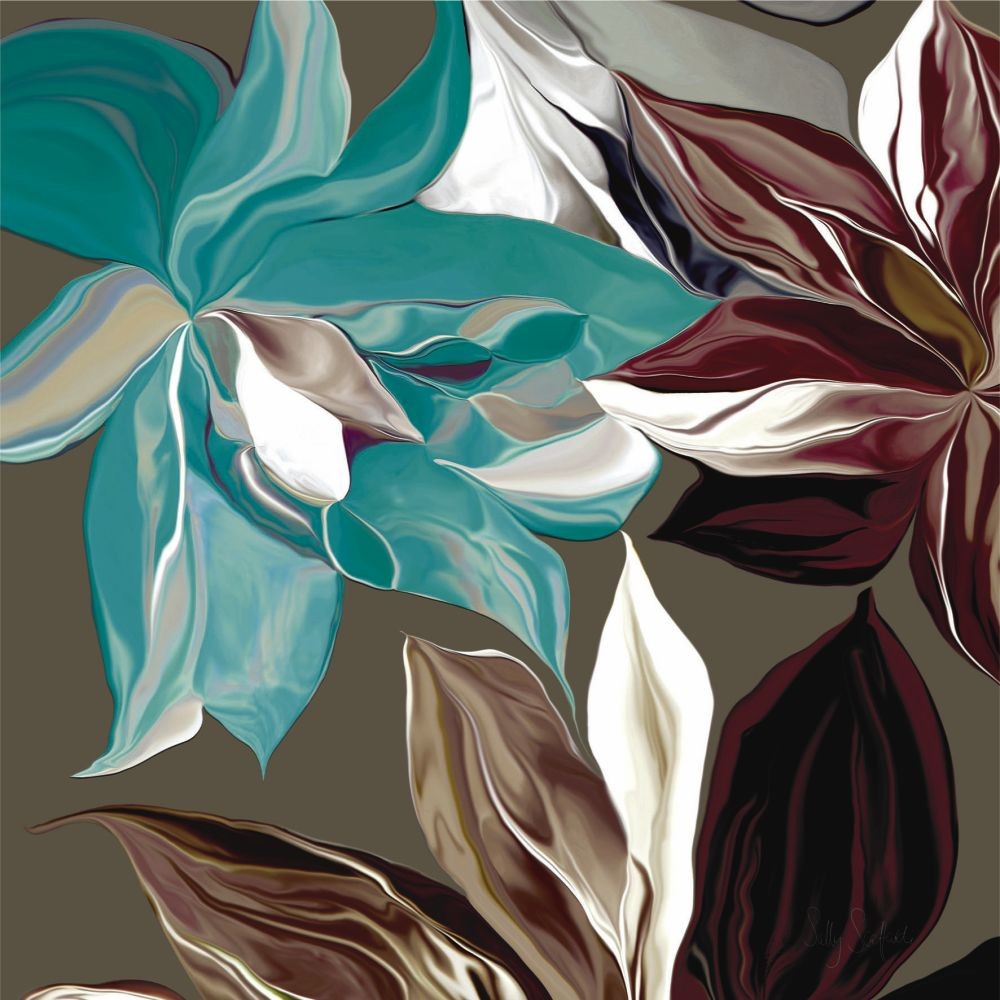 Sally Scaffardi, Alstroemeria I (Blumen, Inkalilien, Floral, Blüten, Blütenblätter, Malerei, Treppenhaus, Wohnzimmer, Esszimmer, bunt)