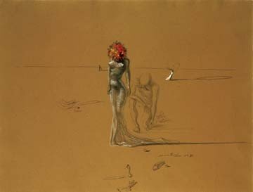 Salvador Dali, Female with Head of Flowers (Malerei, Surrealismus, Frau, Blumen, Klassische Moderne, Fantasie, Wohnzimmer, Treppenhaus,  bunt)