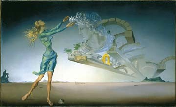 Salvador Dali, Mirage (Malerei, Surrealismus, Erscheinung, Klassische Moderne, Fantasie, Wohnzimmer, Treppenhaus,  bunt)