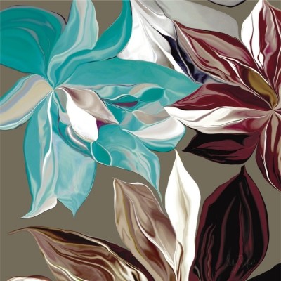 Sally Scaffardi, ALSTROEMERIA I (Blumen, Inkalilien, Floral, Blüten, Blütenblätter, Malerei, Treppenhaus, Wohnzimmer, Esszimmer, bunt)