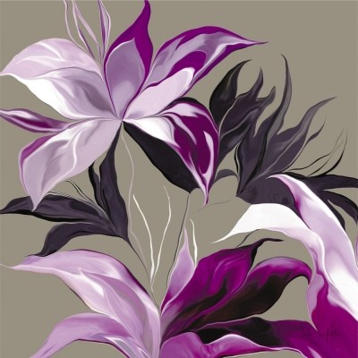Sally Scaffardi, LILY XXIII (Blumen, Lilien, Floral, Blüten, Blütenblätter, Malerei, Treppenhaus, Wohnzimmer, Esszimmer, bunt)