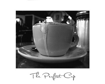 Scott Amour, The Perfect Cup (Kaffeetasse, Cappuccino, Esszimmer, Fotografie, Bar, Bistro, Gastronomie, Küche, schwarz/weiß)