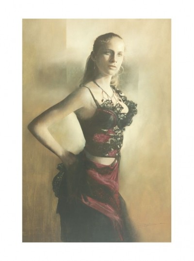 Antonio Sgarbossa, GIADA FIGLIA D'ARTE (junge Frau, Portraitmalerei, stehende Frau, selbstbewusst, People & Eros, Menchen, Malerei, Wohnzimmer, bunt)