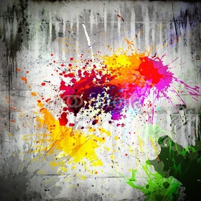 Shutter81, ink splatter on concrete wall (street art, graffiti, jung, szene, kreativität, hintergrund, malen, kleckse, platsch, platsch, wand, beton, bunt, bunt, kontrast, modern, rebel, energie, lebensstil, kunst, utopie, hoffnung, ausdruck, kreativ, kunst, kunstvoll, malerei, sensation, bewegun)