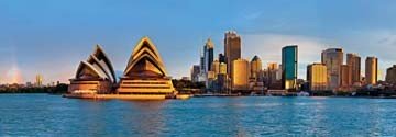 Shutterstock, Sydney circular quay panorama (Städte, Metropole, Skyline, moderne Achitektur, Gebäude, Panorama, Australien, Oper, Fotokunst, Wohnzimmer, Büro)