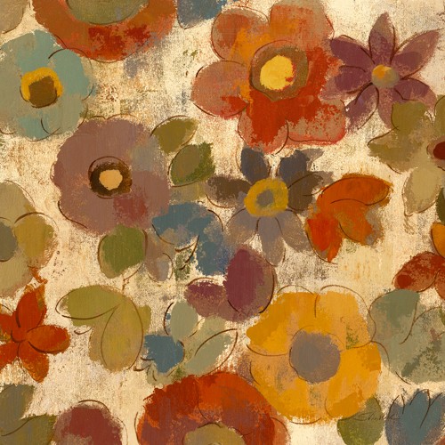 Silvia Vassileva, Hazel Eyes II (Wohnzimmer, Treppenhaus, Blumen, Malerei,bunt, Blüten, Blumenmuster, Wunschgröße,)