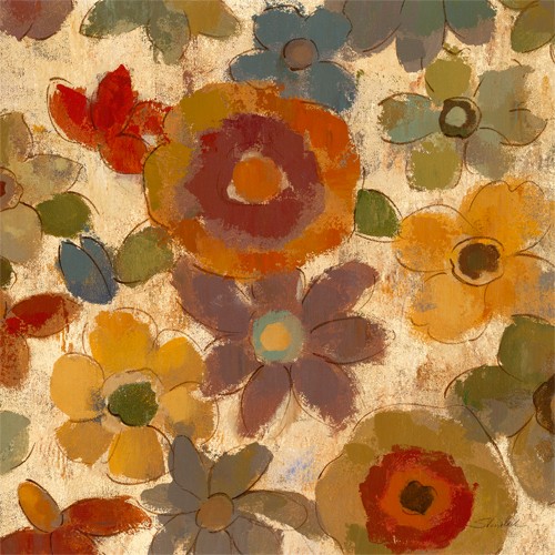 Silvia Vassileva, Hazel Eyes III (Wohnzimmer, Treppenhaus, Blumen, Malerei,bunt, Blüten, Blumenmuster, Wunschgröße,)