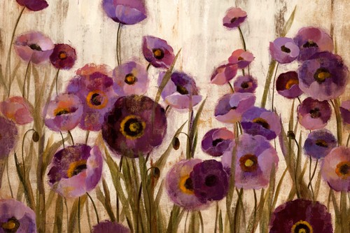Silvia Vassileva, Pink and Purple Flowers (Wohnzimmer,Soziale Einrichtungen,Flur,Treppenhaus,Blumen,bunt,Blüten)