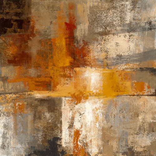 Silvia Vassileva, Silver and Amber Crop (Büro,Wohnzimmer,Flur,Klassische Abstrakt,Modern,Abstrakt,bunt)