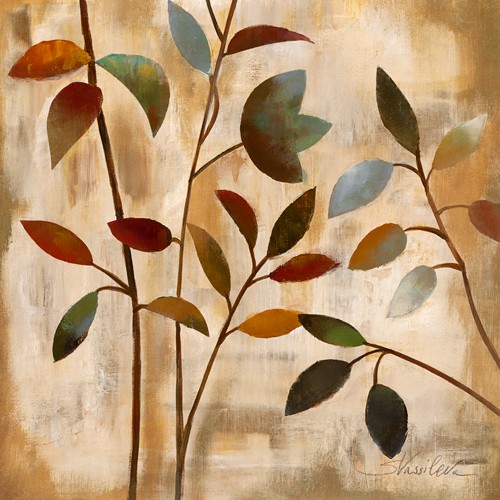 Silvia Vassileva, Branches at Sunrise I (Muster, Flur,  beige, bunt, floral, Gräser)