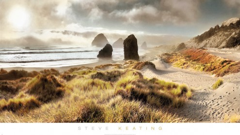 Steve Keating, Pistol River (Fluss, Mündung, Pazifik, Sanddünen, USA, Oregon, Landschaft, Wellen, Wohnzimmer, Badezimmer, Treppenhaus, Fotokunst, Wunschgröße, bunt)