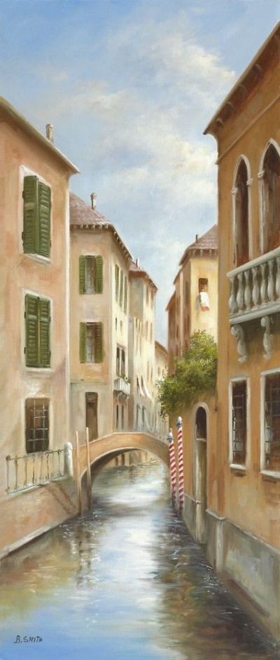B. Smith, MEMORIES OF VENICE II (Architektur&Gebäude, Städte, Venedig, Kanal, rio, Brücke, historisch, Itaien, Wohnzimmer, Treppenhaus, Malerei, bunt)