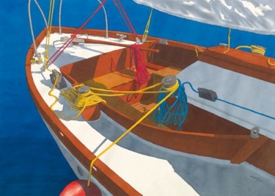 Greg Snead, Ready for Sailing (Boot, Segelboot, Bug, Meeresbrise, maritim, Malerei, Whnzimmer, Treppenhaus, bunt)