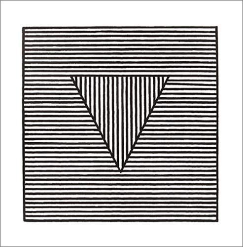 Sol Lewitt, Triangle, 1980 (Büttenpapier) (Modern, Malerei, Abstrakt, Konstruktivismus, Minimalismus, geometrische Formen, Dreieck, Streifen, Linien, schwarz / weiß)