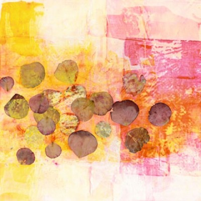 Katja Spilker, Rosenblühen (Blätter, Blütenblätter, Blumen, Rosen, filigran, zart, transparent, abstrakte Malerei, Wohnzimmer, Treppenhaus, pastell/bunt)