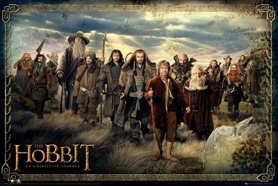 Leinwandbild, Unbekannt, The Hobbit-Cast (Der Hobbit, Bilbo Beutlin, Herr der Ringe, Zwerge, Gandalf, Thorin Eichenschild, Film, Kino, Tolkien, Plakat, Wohnzimmer, Jugendzimmer)