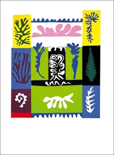 Bild mit Rahmen, Henri Matisse, Amphitrite, 1947 (Büttenpapier), Holz 34 mm, schwarz , Plexiglas (Abstrakte Malerei, Muster, Formen, Ornamente, Fauvismus, Klassische Moderne, Wohnzimmer, Treppenhaus)