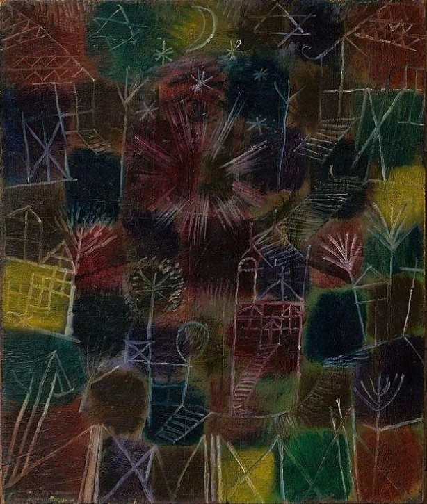 Leinwandbild, Paul Klee, Kosmische Komposition, 1919 (Malerei, Abstrakte  Malerei, abstrakt, abstrakte Formen, Linien, Ornamente, Klassische Moderne,  Wohnzimmer, Arztpraxis, Büro, bunt)