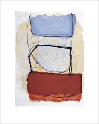Sybille HASSINGER, Untitled, 1998 (Modern, Abstrakt,abstrakte Form, Linien, Striche, Rechtecke, Farbflächen)