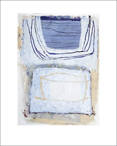 Sybille HASSINGER, Untitled, 1998 (Modern, Abstrakt,abstrakte Form, Linien, Striche, Streifen, Farbflächen, blau)
