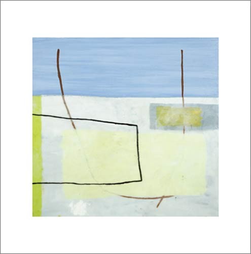 Sybille HASSINGER, Untitled, 2003 (Modern, Abstrakt,abstrakte Form, Linien, Striche, Streifen, Rechtecke, Farbflächen, blau)
