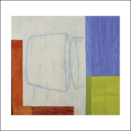 Sybille HASSINGER, Untitled, 2007 (Modern, Abstrakt,abstrakte Form, Zylinder, Linien, Striche, Rechtecke, Farbflächen)