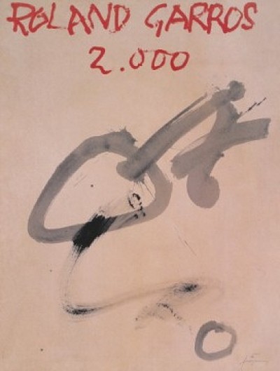 Tapies Antoni, Roland Garros 2000 (Abstrakt, modern, Original, signiert, Grafik, Wohnzimmer, Treppenhaus, bunt)