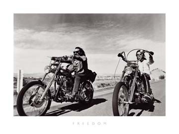 The Chelsea Collection, Freedom (Fotografie, People & Eros, easy rider, Harley Davidson, Film-Stars, Freiheit, Kultfilm, Persönlichkeit, Schauspieler, Wohnzimmer, schwarz / weiß)