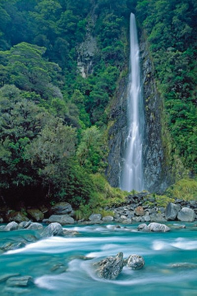 Thomas Marent, Thunder Creek Falls (Photokunst, Wunschgröße, Fotokunst, Landschaftsfotografie, Landschaften, Bäume, Wasserfall)