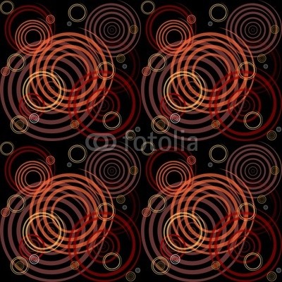 troyka, Seamless pattern with spiral elements. Stylish graphic design. (mustern, nahtlos, hintergrund, textur, rotation, spiralförmig, movement, bewegung, wirbeln, schnörkel, kreisförmig, drehen, geometrisch, fantasie, abstrakt, verfärbt, vielfarbig, grafik, raum, modisch, stylish, textil, stoff, kreis, schwarz, brau)