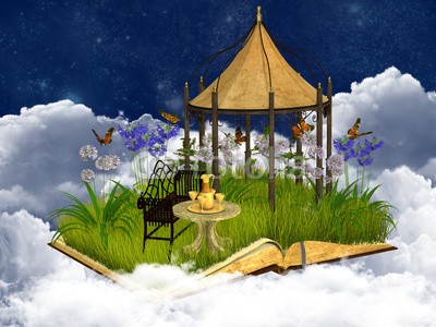 umnola, dreamy reading place in the sky (märchen, dreamland, fantasy, magie, hintergrund, geheimnisvoll, mysterium, blume, wonder, wunderbar, lesestoff, bücher, schöner, bunt, gras, nacht, paradise, himmel, entspannen, meditation, verträumt, froh, tage, balken, himmel, wolken, abbildung, natu)