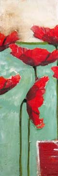 Unda M., Mohnblumen II (Floral, Blumen, Modern,Mohn,Flur,Soziale Einrichtungen,Wohnzimmer)