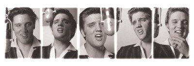 Leinwandbild Unbekannt, Elvis Presley - Love Me Tender (Elvis Presley, Rock'n Roll, Sänger, Musiker, Schauspieler, Persönlichkeiten, Fotografie, Serigrafie, Wohnzimmer, Treppenhaus, schwarz/weiß)