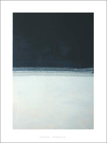Valérie Francoise, Surfaces, 2005 (Büttenpapier) (Farbfeldmalerei, Farbfelder, modern, abstrakt, abstrakte Malerei, Wohnzimmer, Büro, Business, blau/weiß)