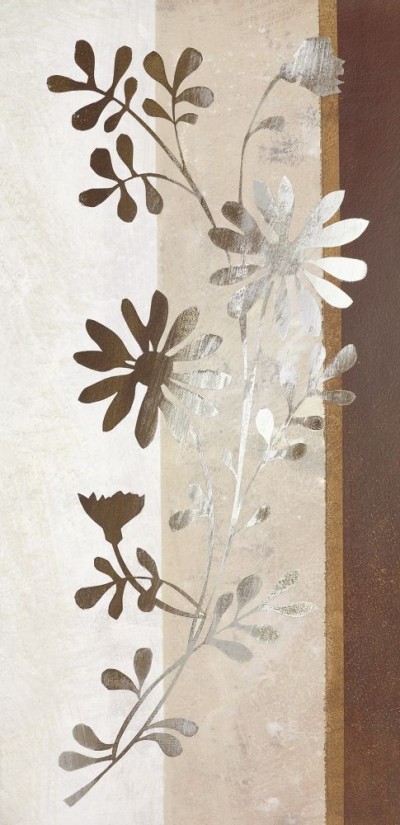 van den Broek, FLORAL CONCERTO II (Blumen, Stillleben, floral, Muster, Streifen, modern, Büro, Wohnzimmer, Treppenhaus,)