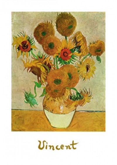Vincent van Gogh, Sunflowers (Malerei, Klassische Moderne, Impressionismus, Stillleben, Blumenstrauß, Blüten, Vase, Sonnenblumen, Vanitas, Vergänglichkeit, Wohnzimmer, Schlafzimmer, Wintergarten, bunt)