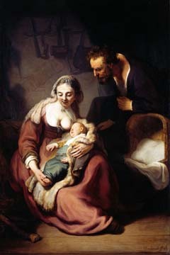 Rijn van Rembrandt, Die heilige Familie (Maris, Joseph, Jesus christus, Kind, Klassiker, Malerei, Barock, Wohnzimmer, Schlafzimmer, Wunschgröße, bunt)