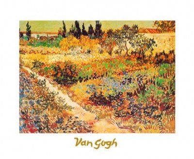 Vincent van Gogh, Giardino in fioritura (Klassische Moderne, Impressionismus, Malerei, Landschaft, Natur, Panorama,  Blumengarten, Blumenbeete, Blütenpracht, Wohnzimmer, Arztpraxis, Schlafzimmer, Wintergarten, bunt)