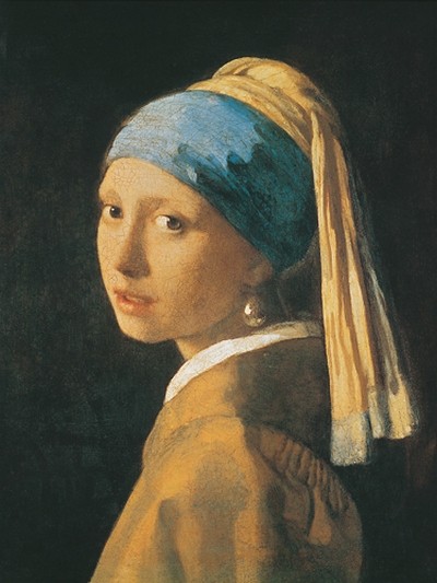 Jan Vermeer, Ragazza con l`orecchino di perla (Malerei, Portrait, Mädchen mit den Perlohrringen, Barock, goldenes Zeitalter, klassische Malerei, Wohnzimmer, Schlafzimmer, bunt)