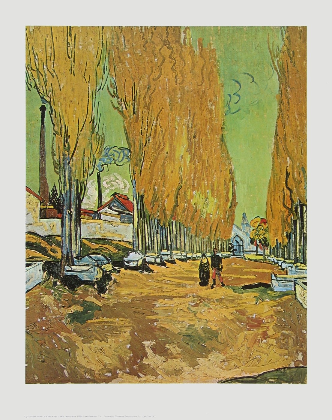 Vincent van Gogh, Les Alyscamps (Landschaft, Arles, Südfrankreich, antike Nekropole, Sarkophage, mediterran, Klassische Moderne, Impressionismus, Malerei, Wohnzimmer, Treppenhaus, bunt)