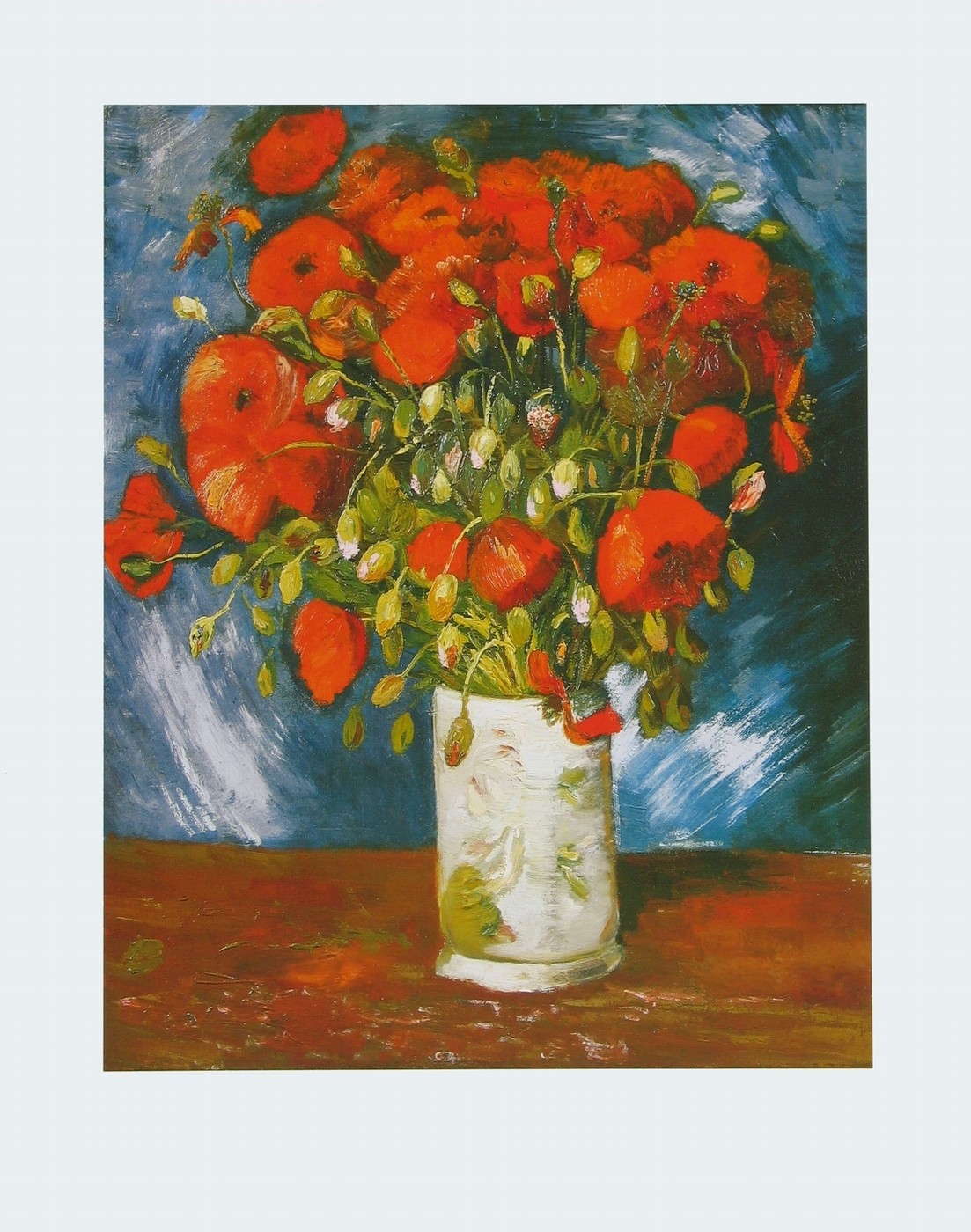 Vincent van Gogh, Mohnblumen - 1886 (Impressionismus, Stillleben, Blumenstrauß, Blüten, Vase, Mohnblumen, Sommer, Wohnzimmer, Schlafzimmer, Wintergarten, Malerei, Klassische Moderne, bunt)
