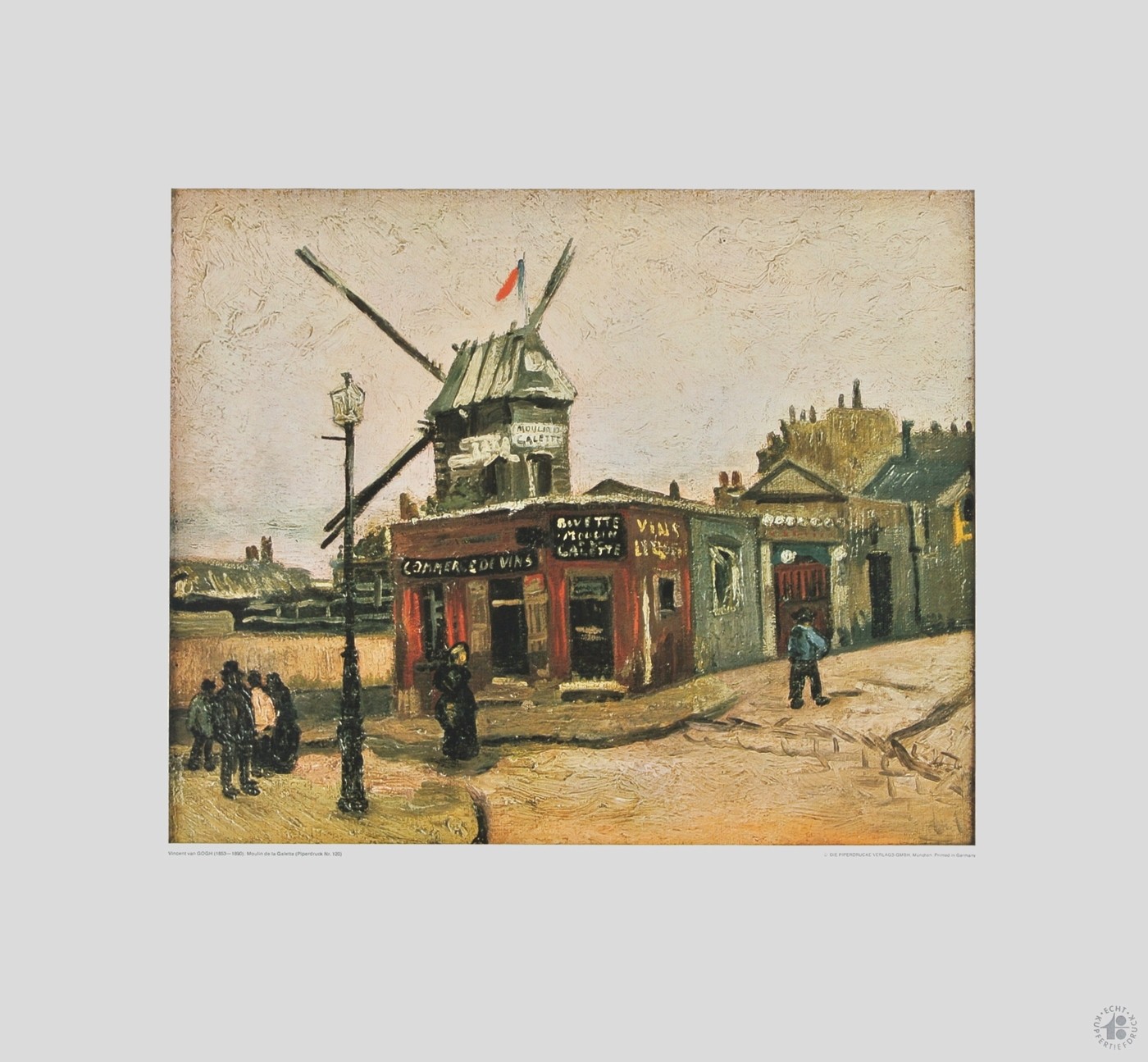 Vincent van Gogh, Moulin de la Galette (Kupfertiefdruck) (Mühle, Paris, Montmatre,  Klassische Moderne, Impressionismus, Malerei, Wohnzimmer, Schlafzimmer, Wintergarten, bunt)