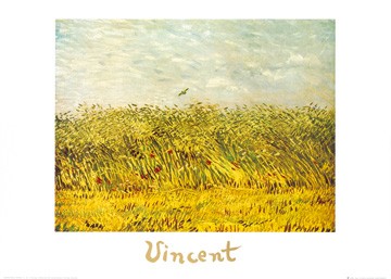 Vincent van Gogh, The wheat field (Klassische Moderne, Impressionismus, Malerei, Landschaft, Natur, Feld, Weizen, Getreide, Korn, Wohnzimmer, Schlafzimmer, Wintergarten, bunt)