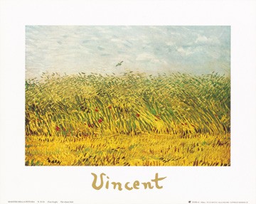 Vincent van Gogh, The wheat field (Klassische Moderne, Impressionismus, Malerei, Landschaft, Natur, Feld, Weizen, Getreide, Korn, Wohnzimmer, Schlafzimmer, Wintergarten, bunt)
