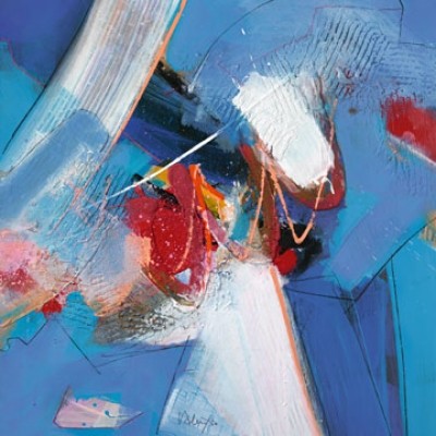 Valentin Vitanov, Kathedrale II (Abstrakte Kunst, Pinselspuren, Bewegung, Dynamik, Schwung,  Malerei, Büro, Business, Abstrakt, Modern, blau/bunt)