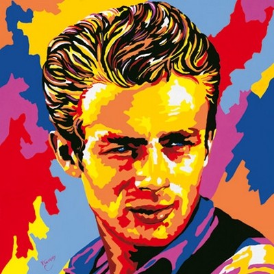 Vladimir Gorsky, James Dean (James Dean, Schauspieler, Idol, Portrait, PopArt, Persönlichkeiten, People & Eros, Treppenhaus, Wohnzimmer, Jugendzimmer,Wunschgröße, bunt)