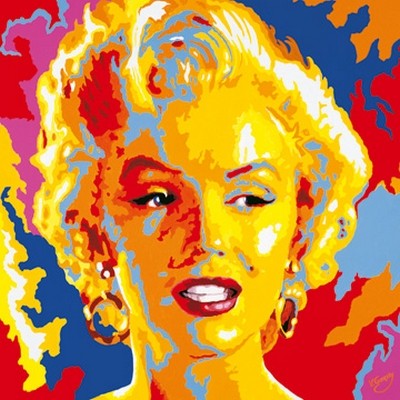 Vladimir Gorsky, Marilyn Monroe (Marilyn Monroe, Sexsymbol, Schauspielerin, Sängerin, Portrait, PopArt, Persönlichkeiten, People & Eros, Treppenhaus, Wohnzimmer, Jugendzimmer, Wunschgröße, bunt)