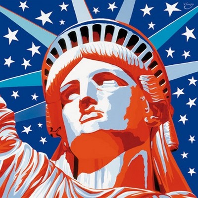 Vladimir Gorsky, Statue of Liberty (Freiheitsstatue,, Symbol, USA, New York, PopArt, Persönlichkeiten,  Treppenhaus, Wohnzimmer, Jugendzimmer, Wunschgröße, bunt)